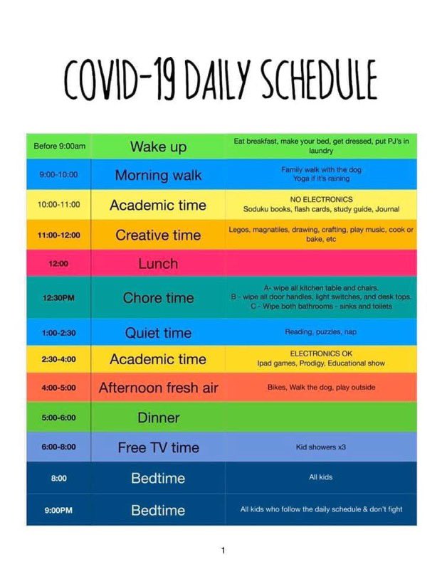 Quarantine Schedule