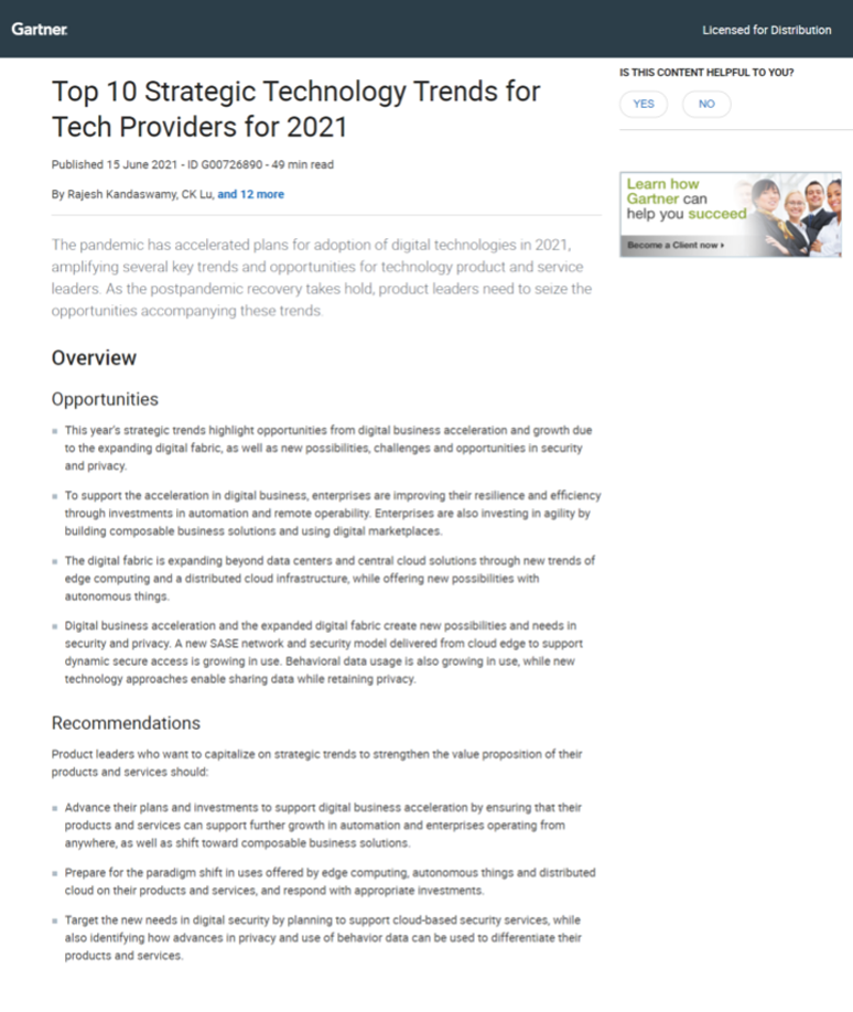Gartner Technology Trends