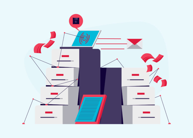 Drawing of IDP gathering business data