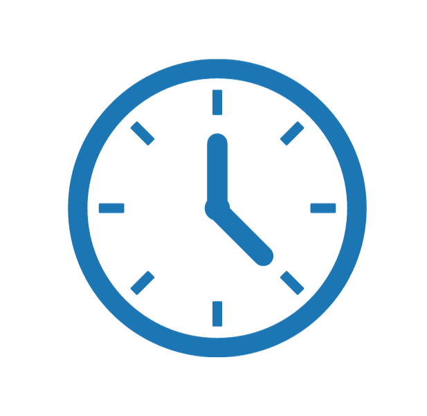 a blue illustration of a clock