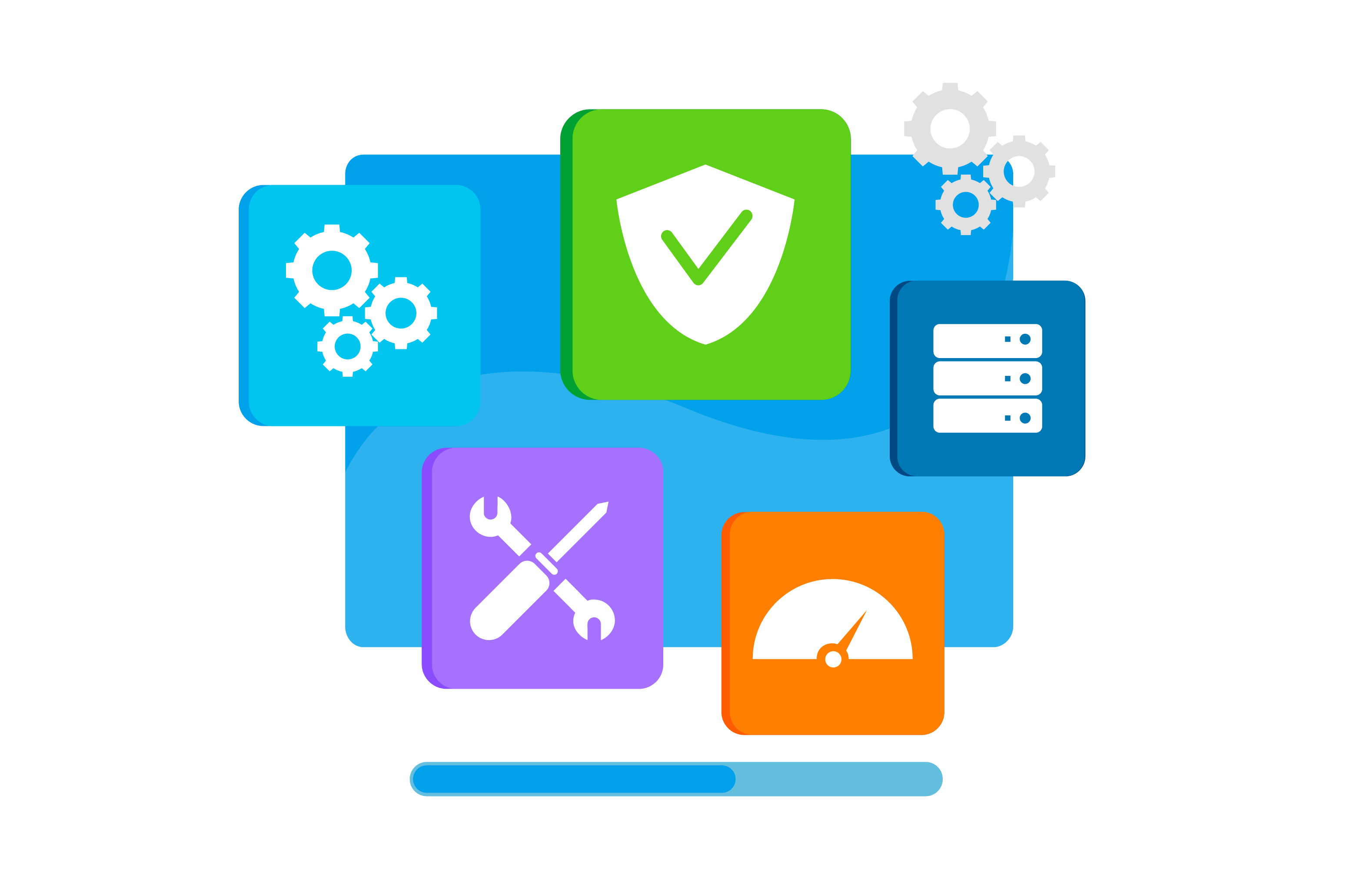 an illustration depicting different departments in an organization